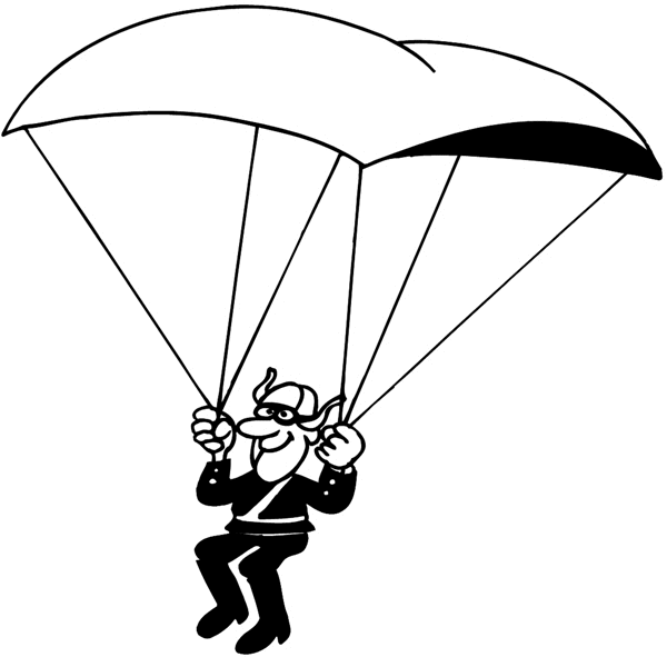 Man in a parachute vinyl sticker. Customize on line. Aeroplanes And Space Travel 002-0089